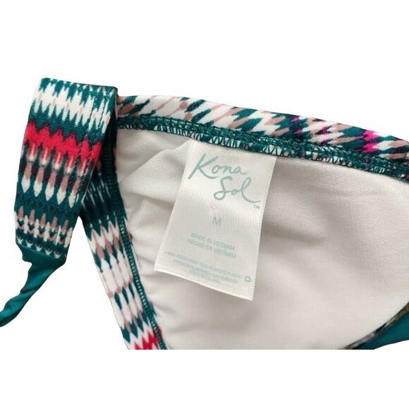 KONA SOL Womens Size Medium Triangle Halter Bathing Swim Bikini Top Swimwear - Picture 3 of 3